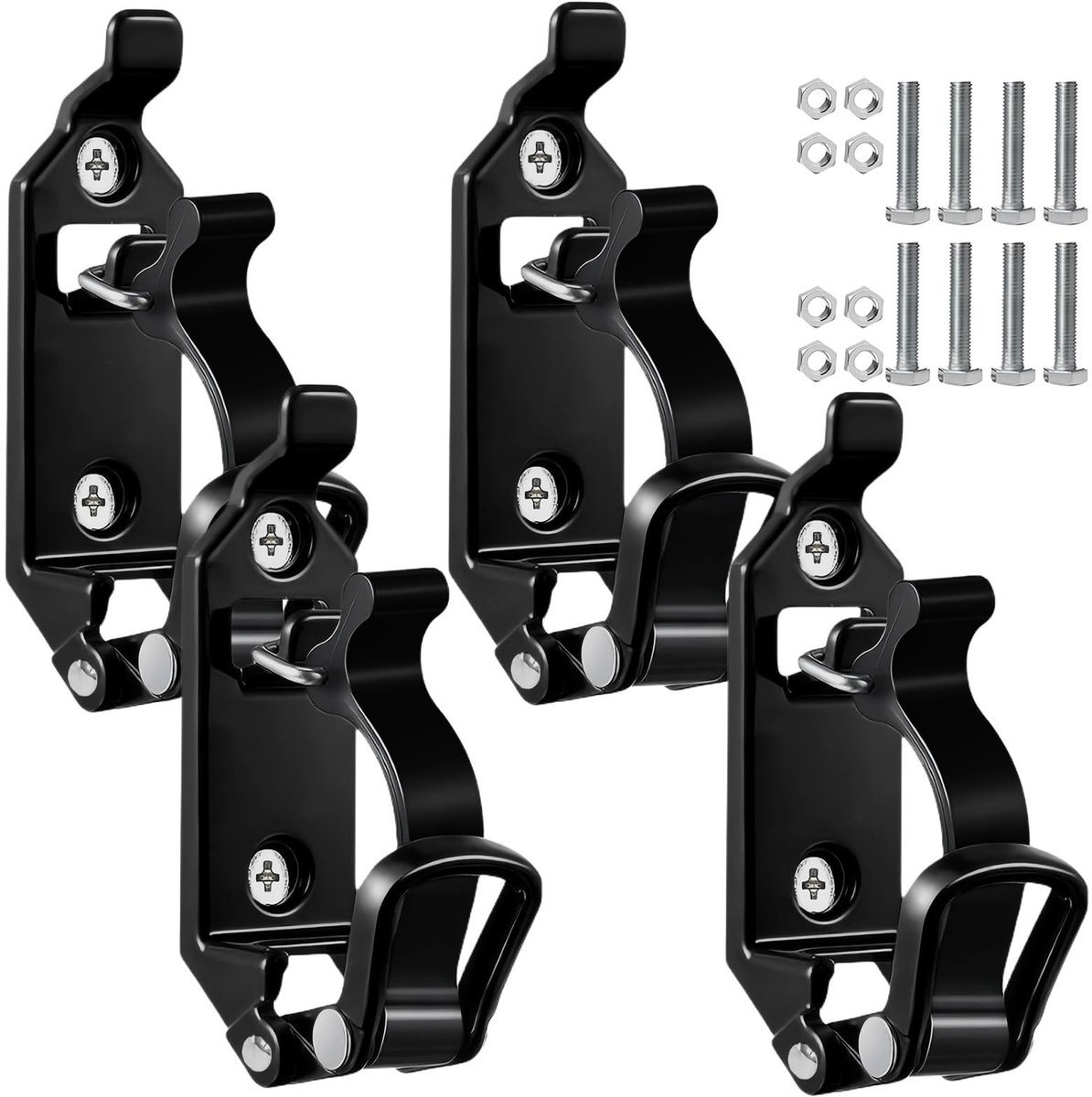 Omgoods- Schephouder 4 x - Gereedschapswand - Bezemhouder - Robuuste Zinklegering - Wandmontagehouders - Geschikt voor Auto/Boot - Gereedschapshouder