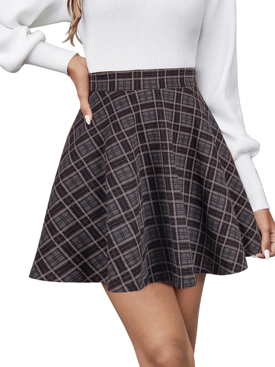 Omgoods - Dames Flared A-Lijn Geruite Mini Rok - Tennis Skort voor School en Dans