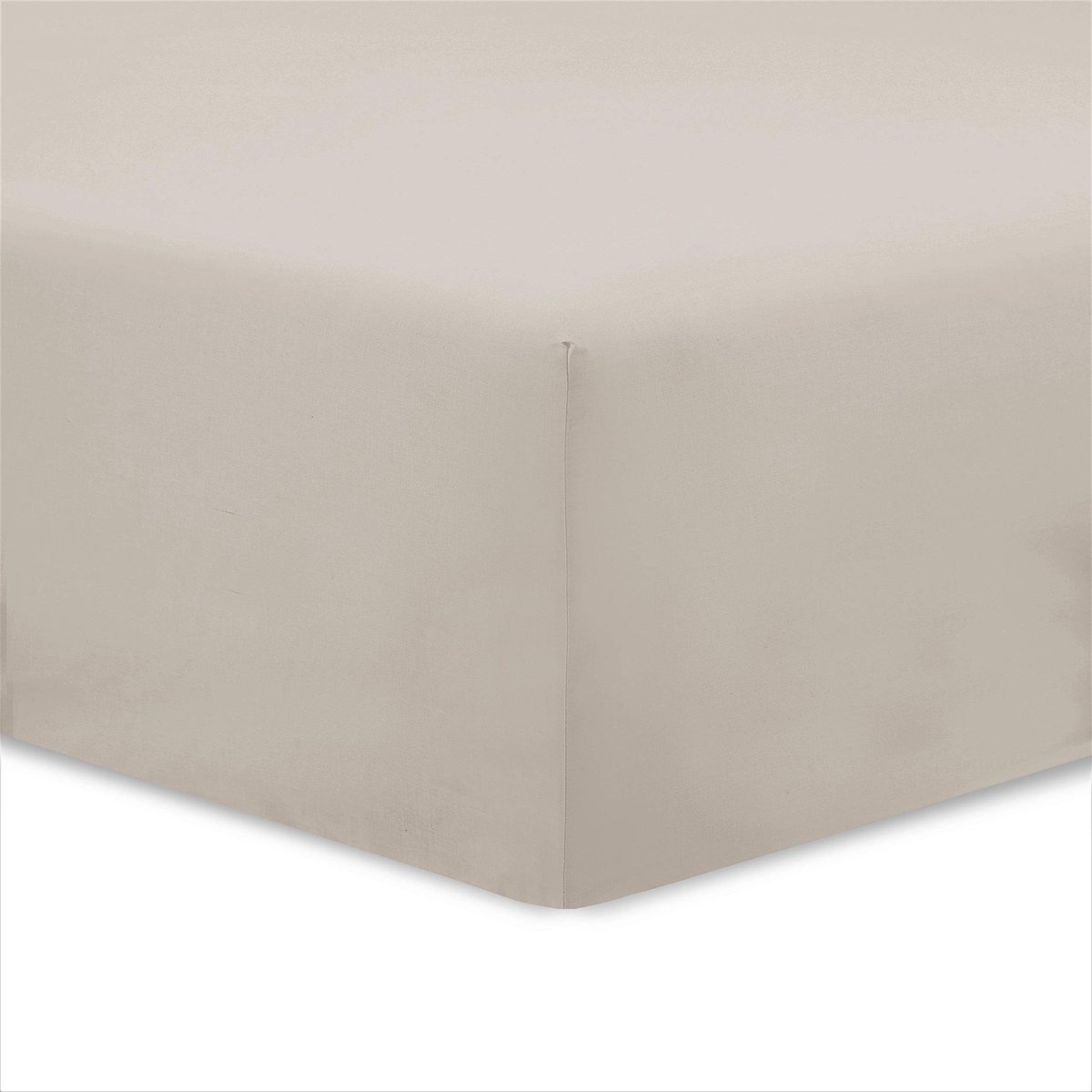 Omgoods - Set van 2 Fitted Sheets 90 x 200 cm Beige - 100% Katoen met 30 cm Hoekhoogte
