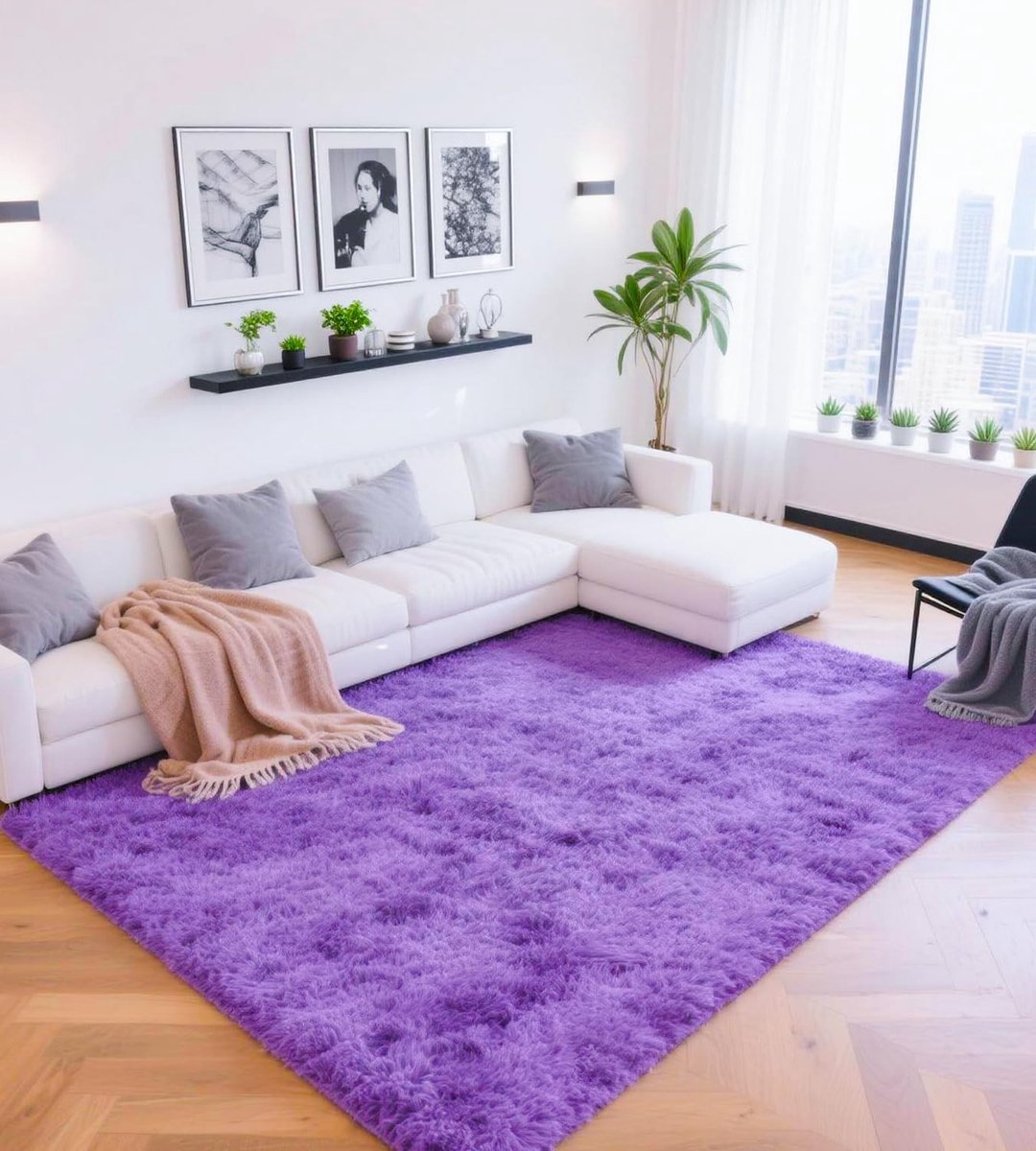 Omgoods - Fluffy Vloerkleed 120 x 160 cm - Super Zacht en Veilig voor Kinderen