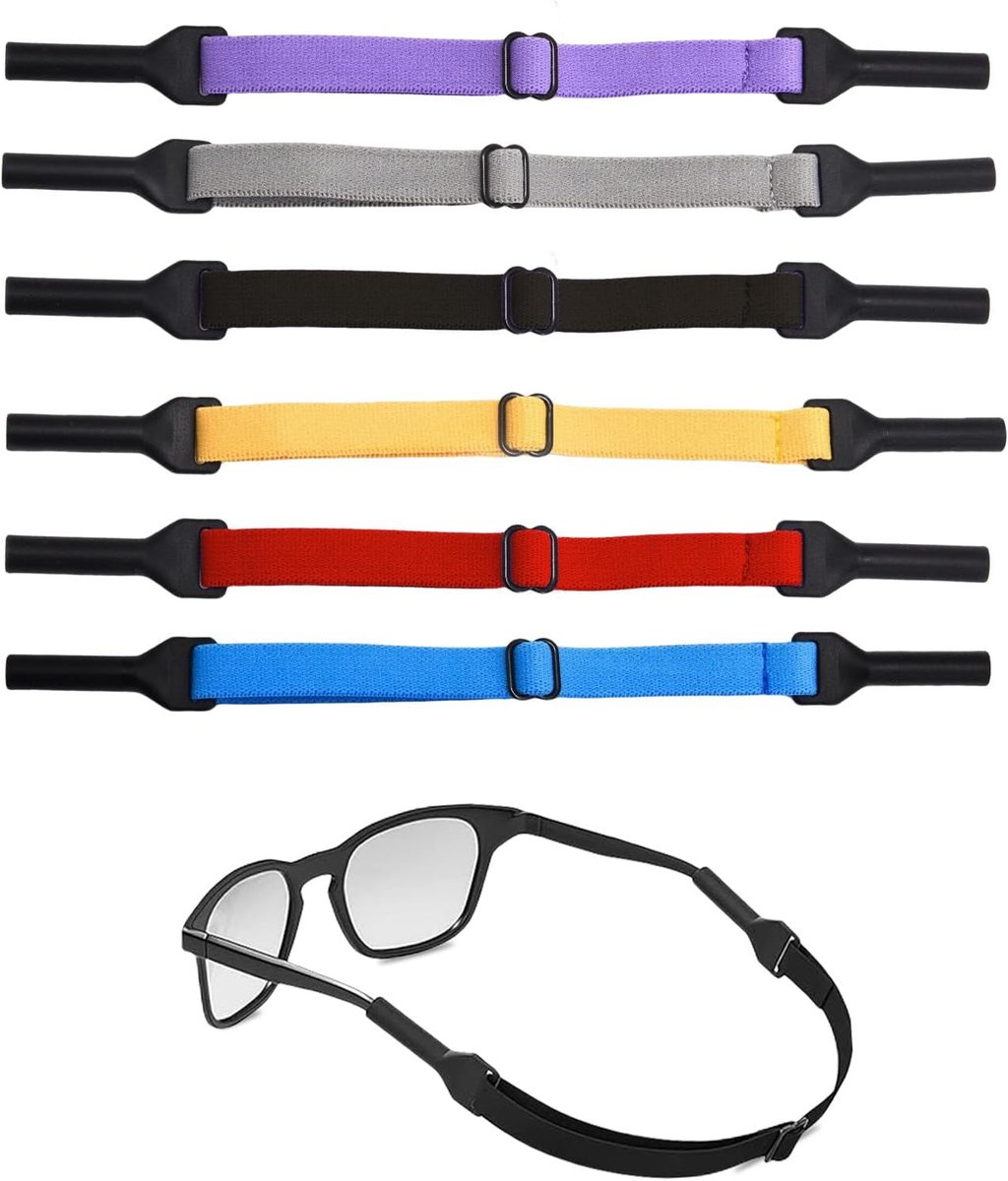 6 stuks brillenbanden, verstelbare brilbanden, sportbrilband, antislip, voor sportbril, zonnebril, leesbril