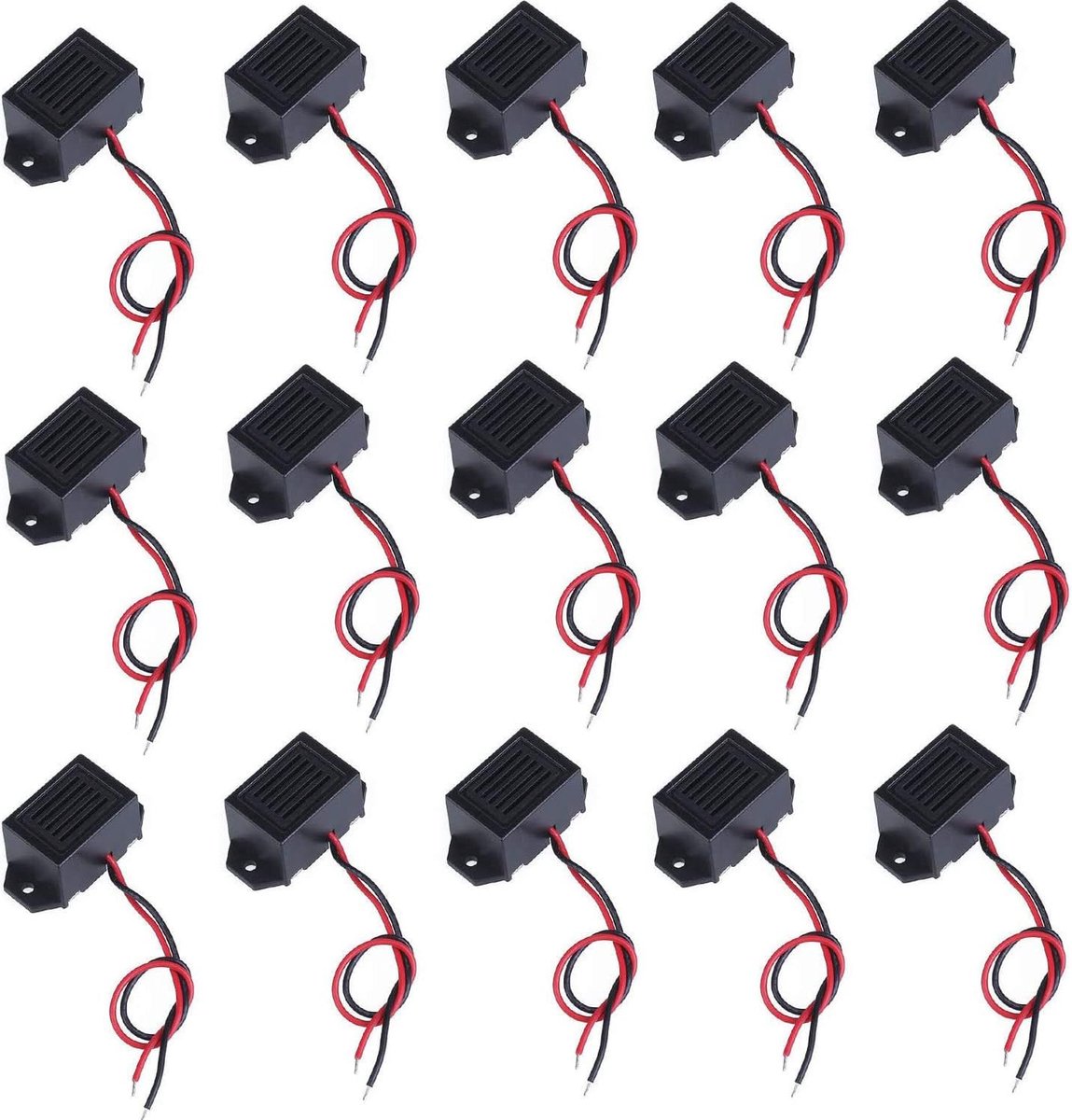 15 stuks DC 3 V 5 V 9 V 12 V 100 dbéelektronisch alarm zoemer alarmsysteem elektronische zoemer continu alarm geluid voor fysieke schakelingen, zwart