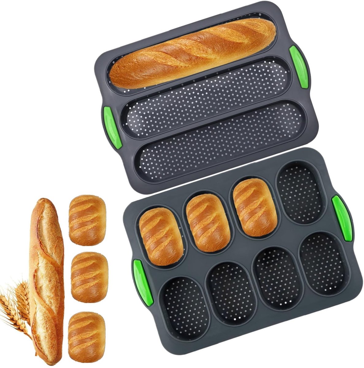 Omgoods - Baguette Bakvorm met Perforaties - Franse Brood Bakplaat, Non-stick