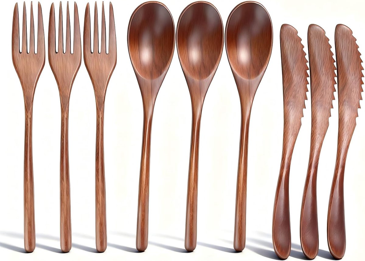 Bestek Set - 3 Stuk Lepel, Vork, Mes Voor Keuken, Thuis, Cafe en Restaurant