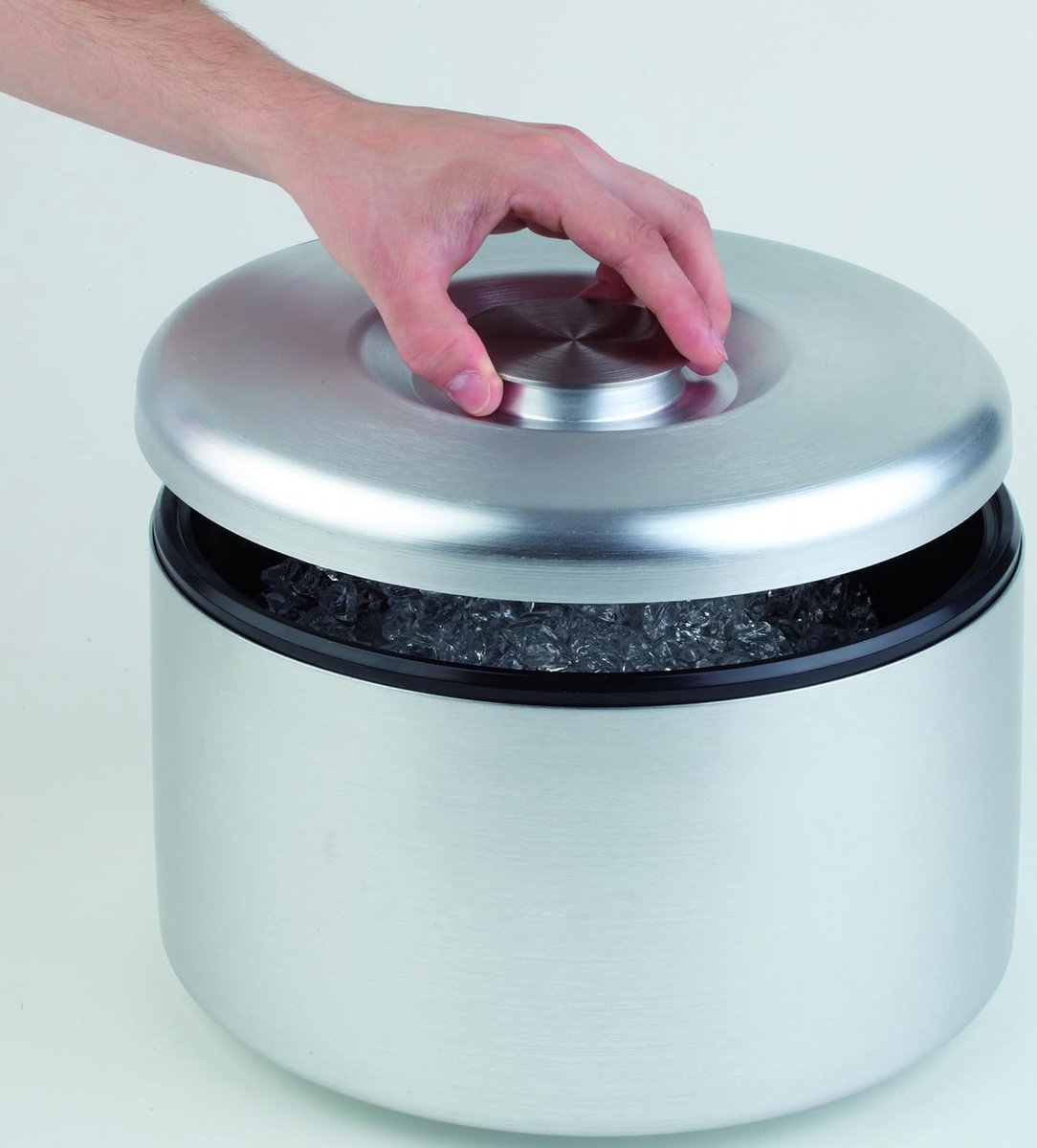 ijsblokjeshouder met 6 liter inhoud, ijsemmer/ijsbox aluminium - 27 cm x 27 cm x 20 cm, niet vaatwasmachinebestendig