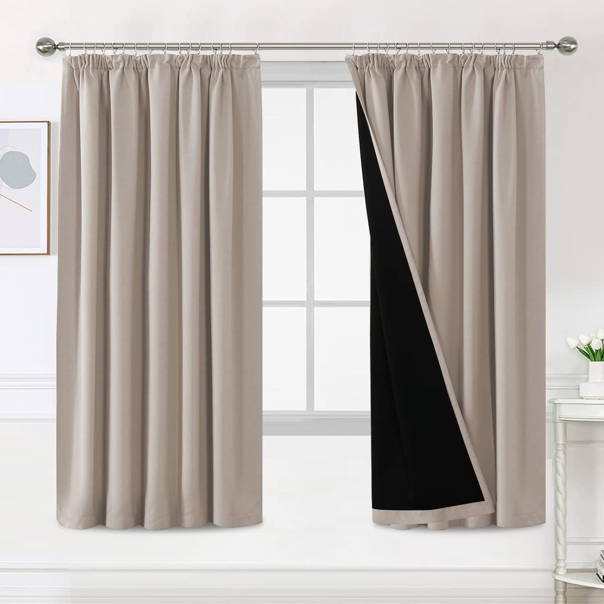 Omgoods - 100% Verduisteringsgordijnen - Set van 2, 214 x 132 cm, Bordeauxrood