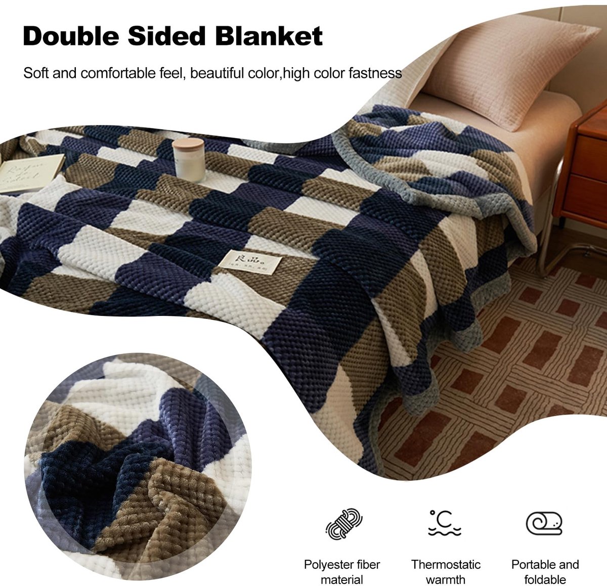Omgoods - Deken - Grote Pluche Dubbelzijdige Fluffy Deken 180x200cm