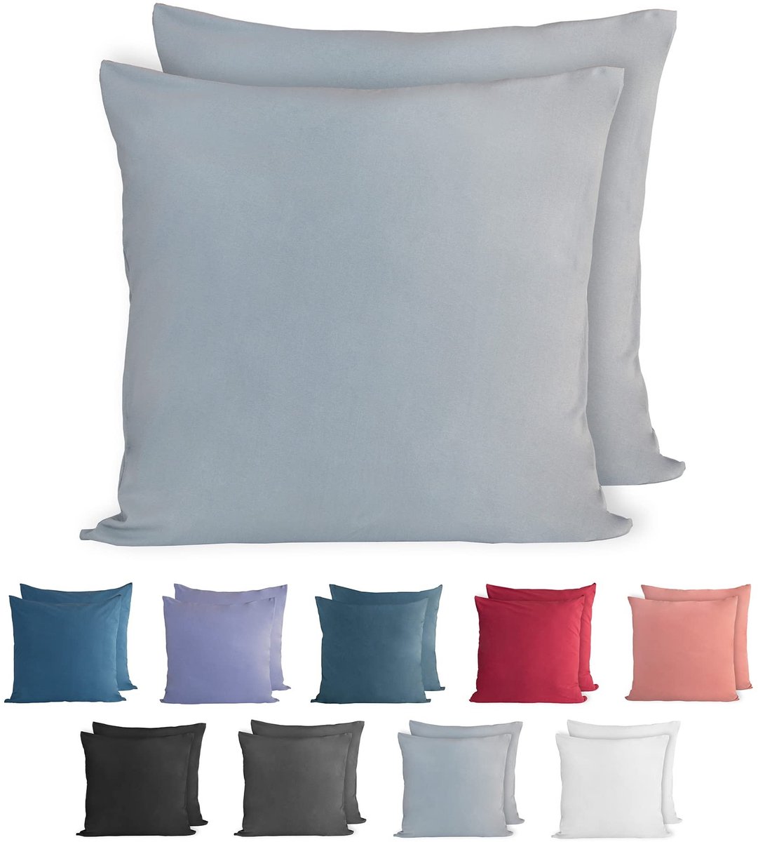 Omgoods - Set van 2 Premium Jersey Kussenslopen 80x80 cm Zacht en Comfortabel