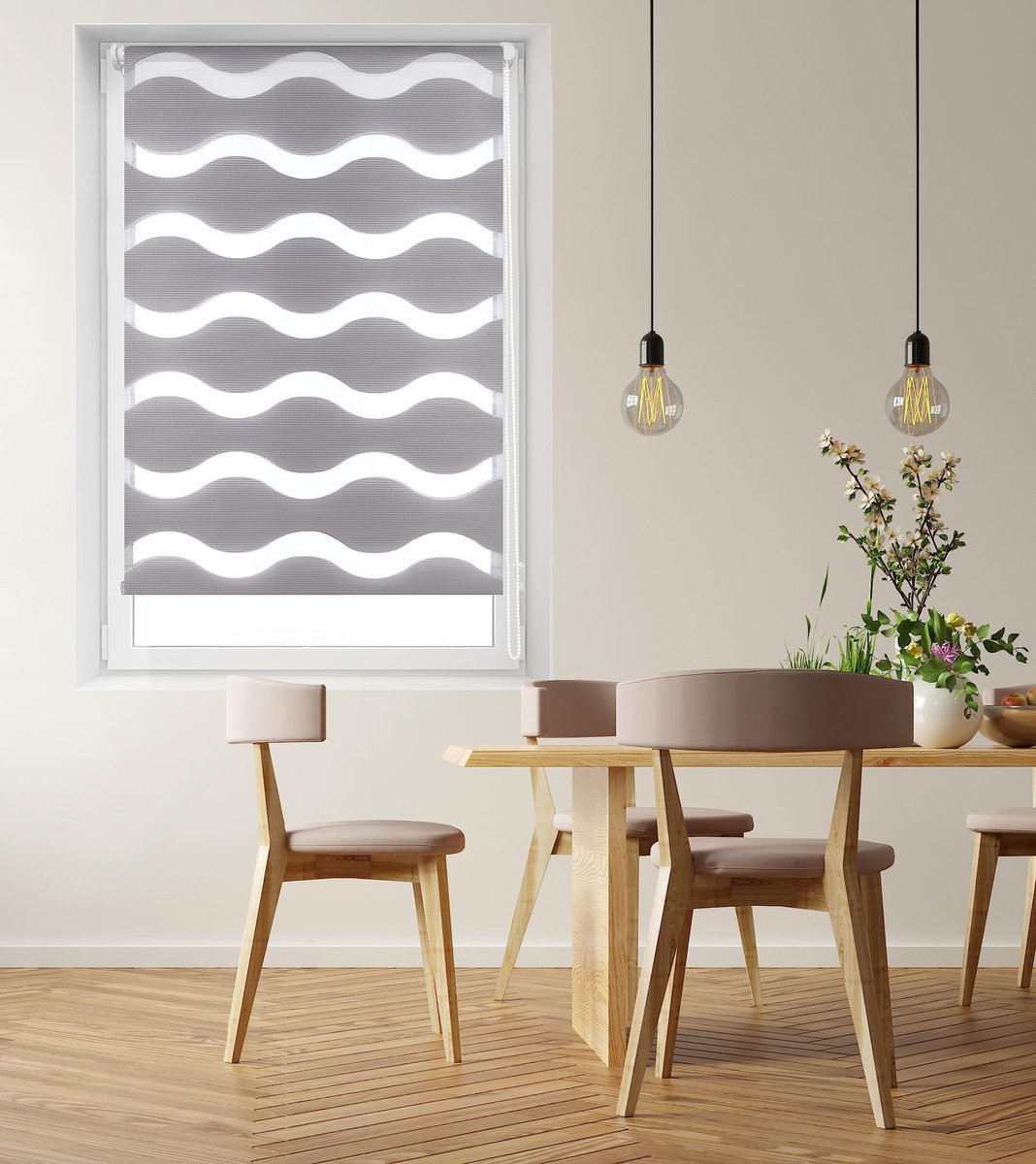 Omgoods - Rolgordijn voor Dag en Nacht - Dubbele Laag 77 x 150 cm