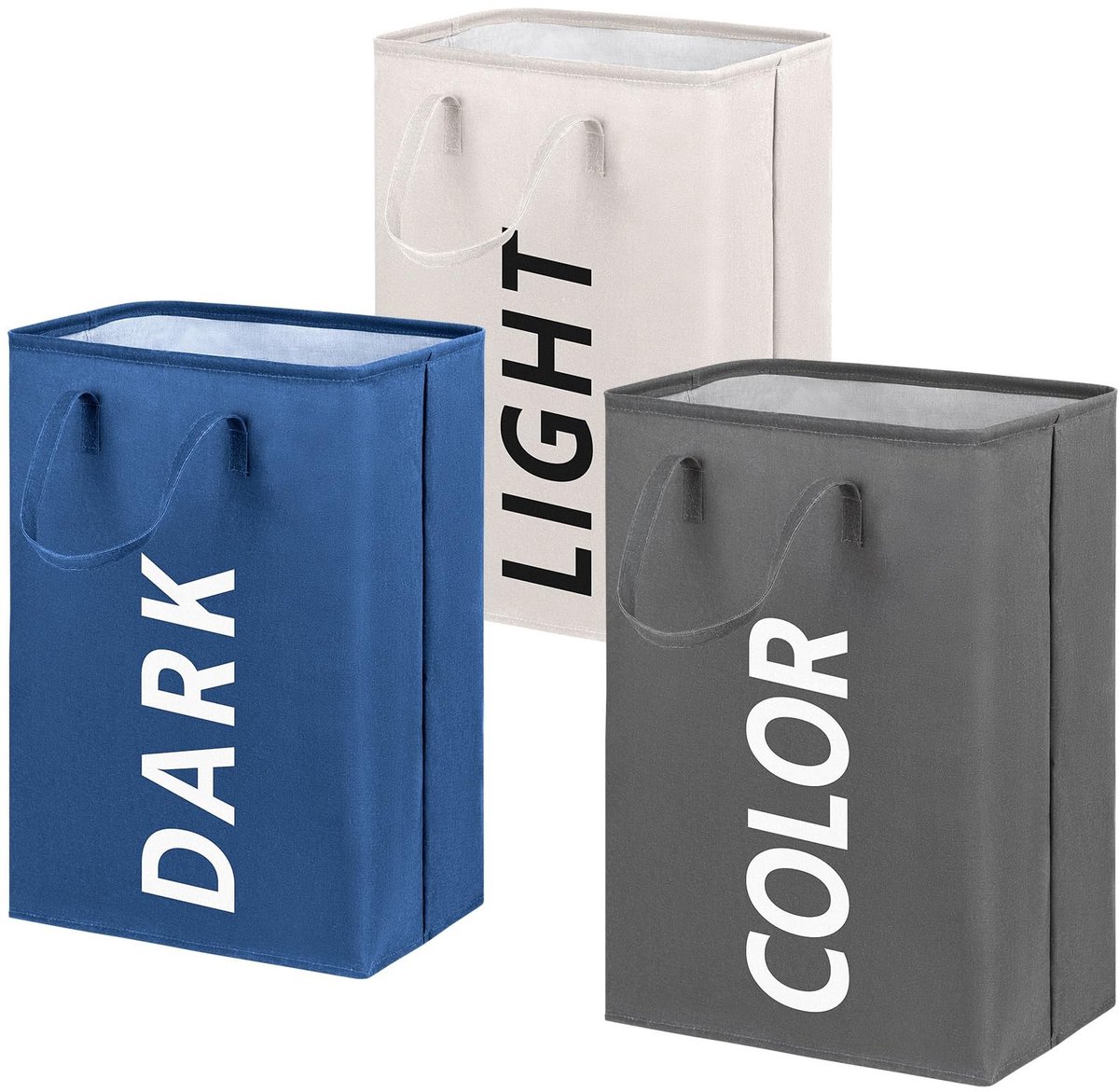 Omgoods - Set van 3 Vouwbare Wasmanden voor Groot Vervoer