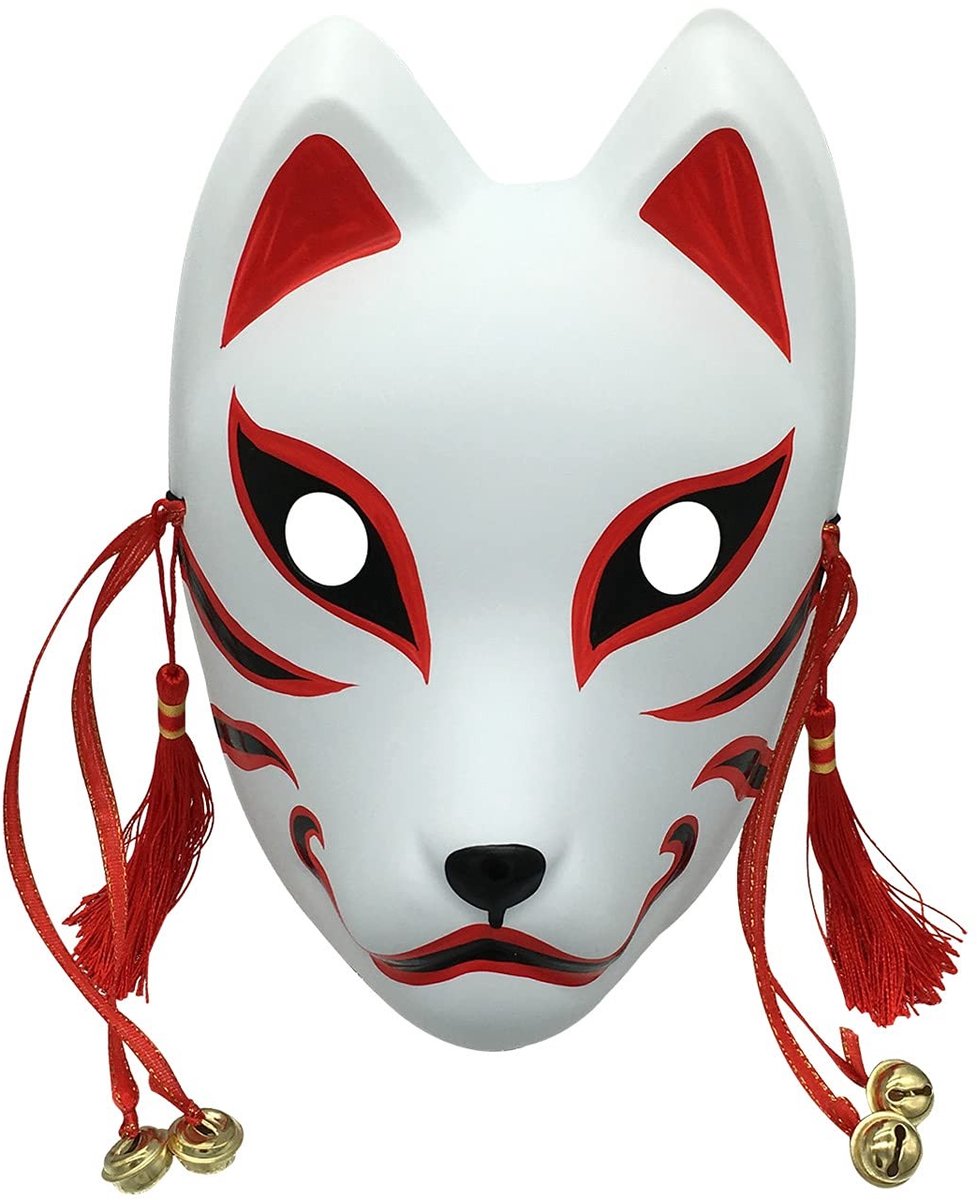 Omgoods - Fox Cosplay Mask - Handgeschilderde Kitsune Masker voor Feesten en Halloween