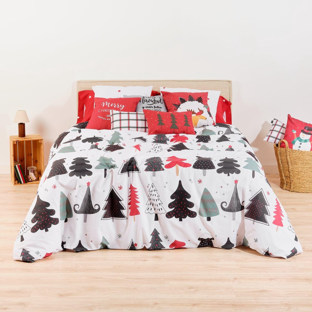 Omgoods - Belum Duvet Cover voor Kerst - 50% Katoen, 50% Polyester, Multicolor