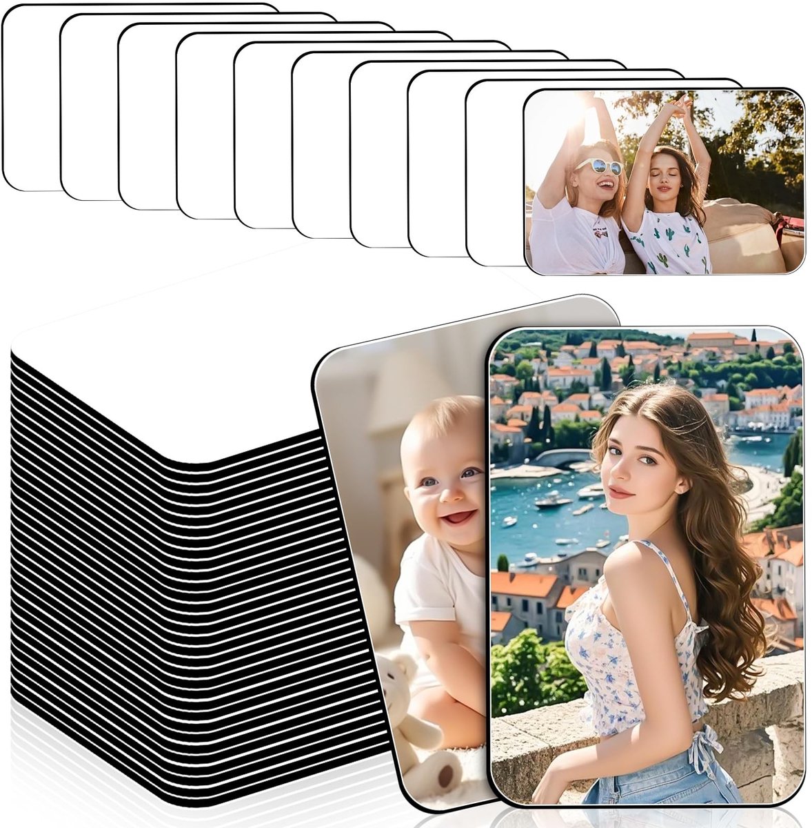 Omgoods- Sublimatiemagneten 50 stuks - Blanco Koelkastmagneten - Decoratieve Magneten - Zelf Vormgeven - Magnetische Stickers - Hoogwaardige Materialen