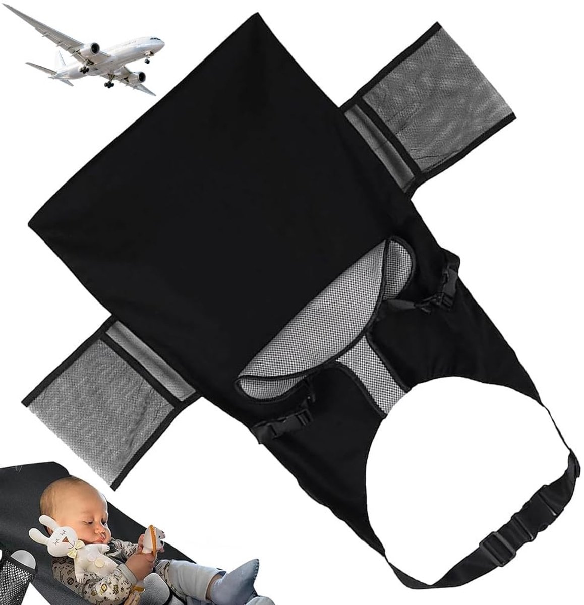 Omgoods - Baby Airplane Hammock, Portable Reisbed voor Kinderen en Autostoelverlenging
