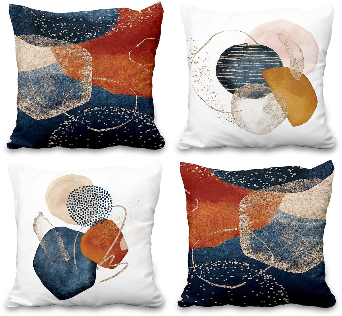 Omgoods - Boheemse Set van 4 Geometrische Kussenhoezen 50 x 50 cm