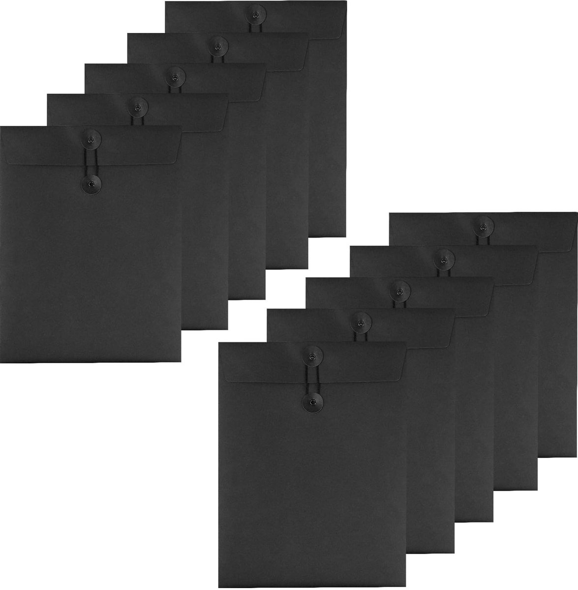 Omgoods - 10 Stuks A4 Kraft Papier Enveloppen - Documenten Organizer met Koordsluiting