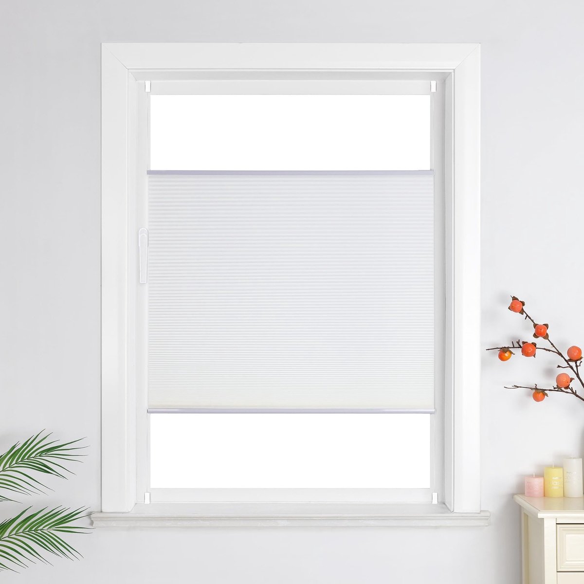 Omgoods - Honeycomb Plisseerolgordijn - Zwart, 85 x 110 cm - Geen boren, Privacy en Zonnebescherming