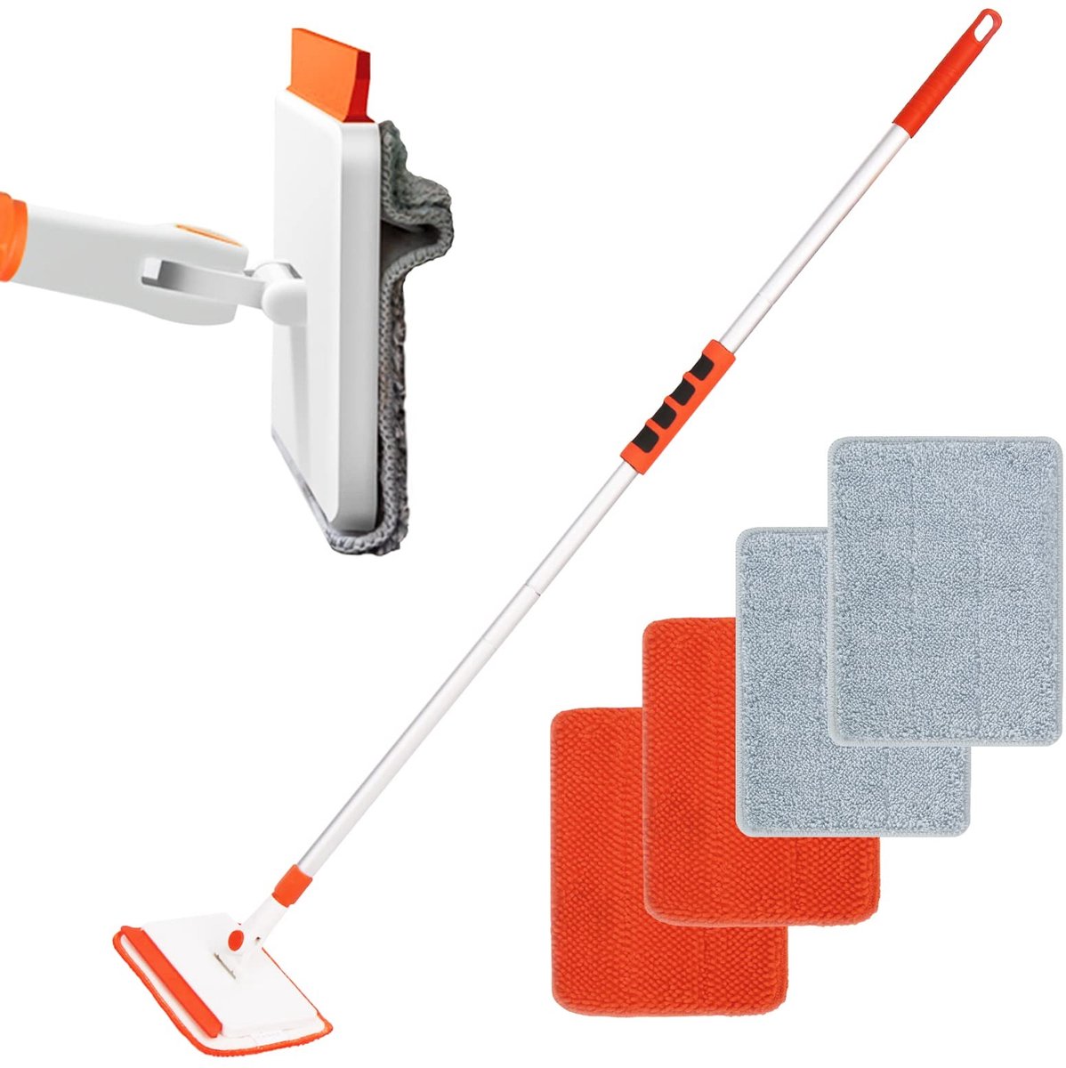 Omgoods - Qaestfy Moppen voor Wand- en Plintenreiniger met 48" Lange Handgreep