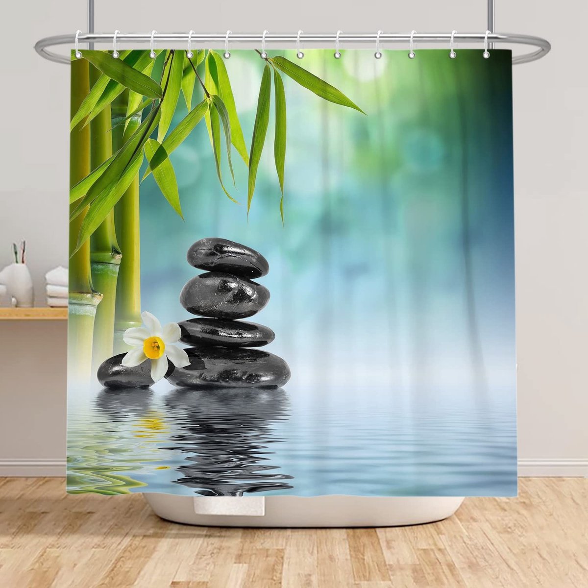 Omgoods - Douchegordijn 60 x 72 inch met Japanse Themaprint