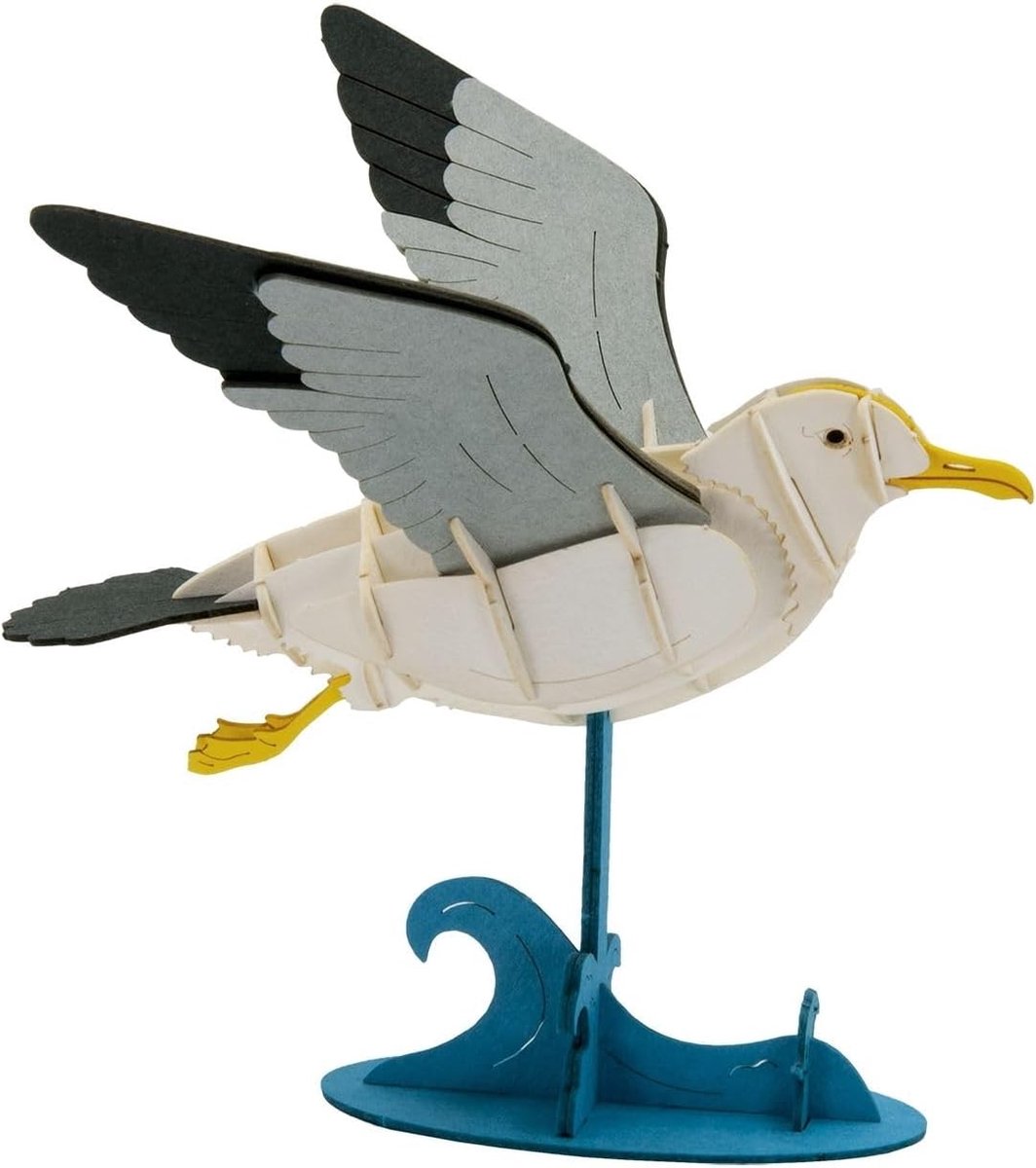 11763 3D-papiermodel - meeuw | 3D knutselset | Gedetailleerd 3D-meeuwenmodel van gelaserd speciaal karton – knutselplezier om te verzamelen, te versieren en cadeau te geven
