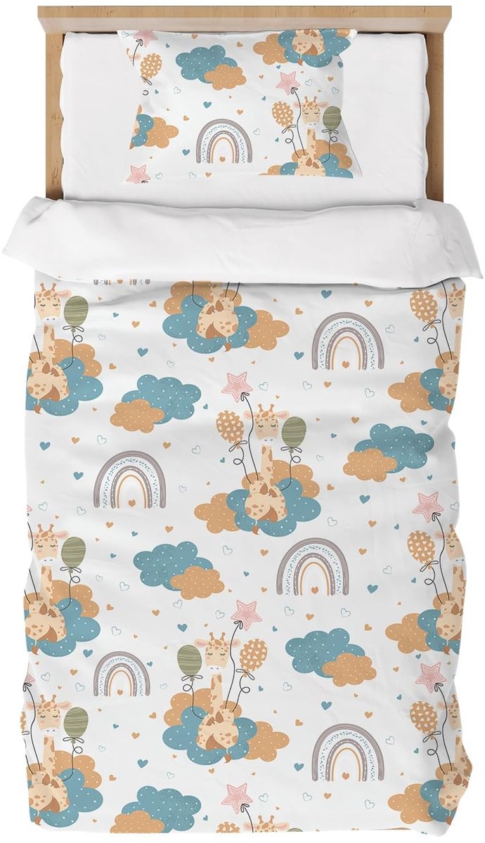 Omgoods - Giraffe Patroon Dekbedovertrekset voor Kinderen