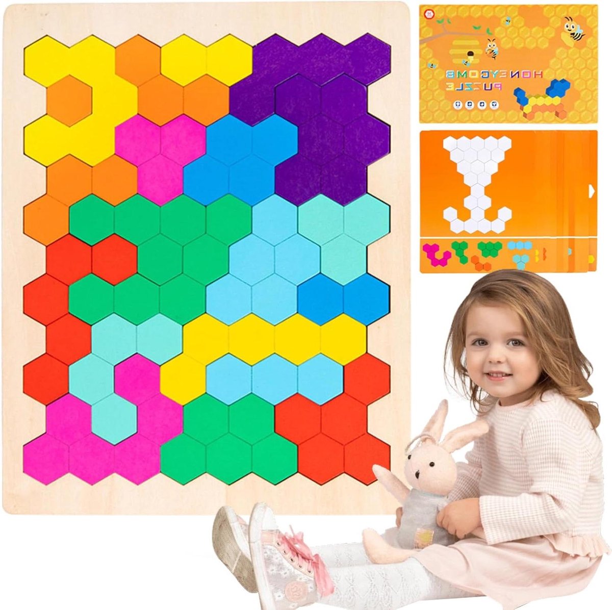 Blokpuzzel Houten - Logica Puzzel - Hersentraining - 120 Progressieve Uitdagingen - 232 x 186 cm - Multicolor