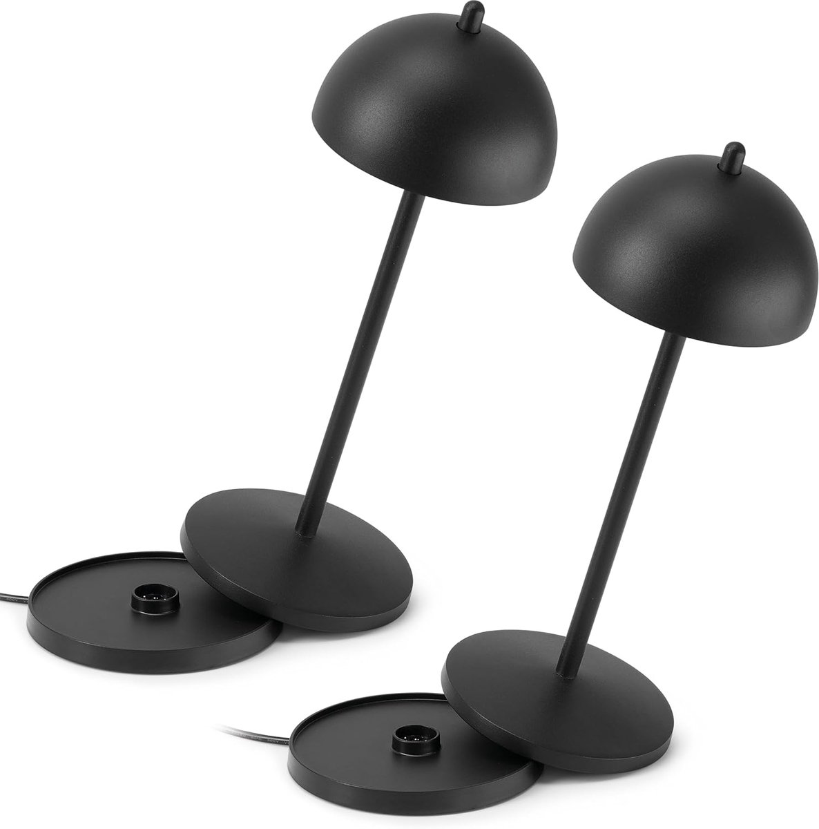 SnelShoppen - Set van 2 Dimbare Draadloze Tafellampen - LED Touch Lamp voor Binnen en Buiten - IP65 Waterdicht - Aluminium - Zwart - Perfect voor Tuin