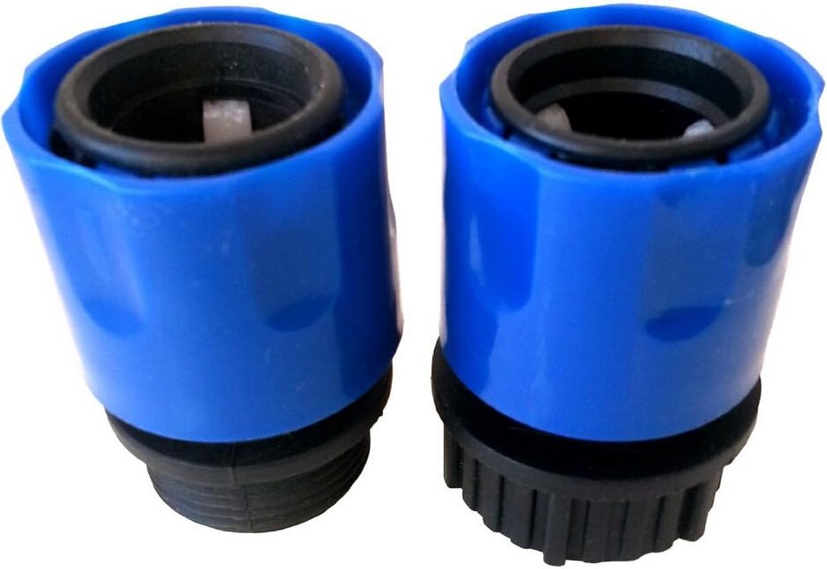 SnelShoppen - Elastische Tuinslang Blauw met Plug en Stekkeradapter, Koppeling voor Waterkraan en Spuit, 3/4 inch, Tuinaccessoire, Hoogwaardige Kwalit