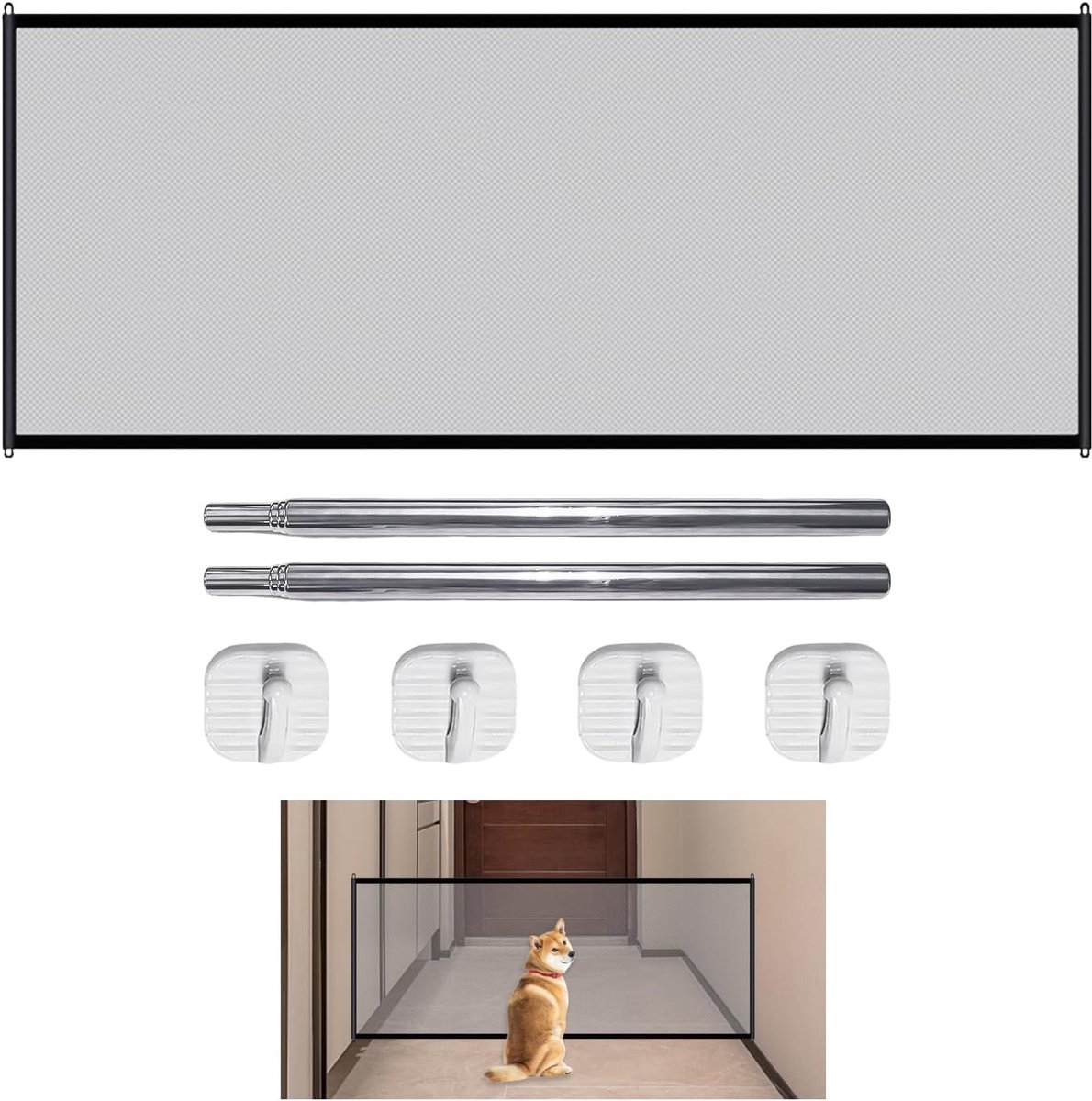 Hondentrapnet 180 x 72 cm - Nylon - Zwart - Veilige bescherming voor huisdieren en baby's - ShopVlot