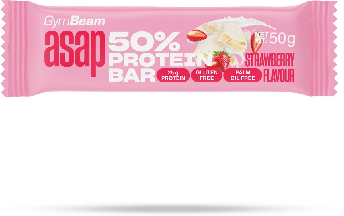 GymBeam ASAP 50% Eiwitreep 50 g aardbei