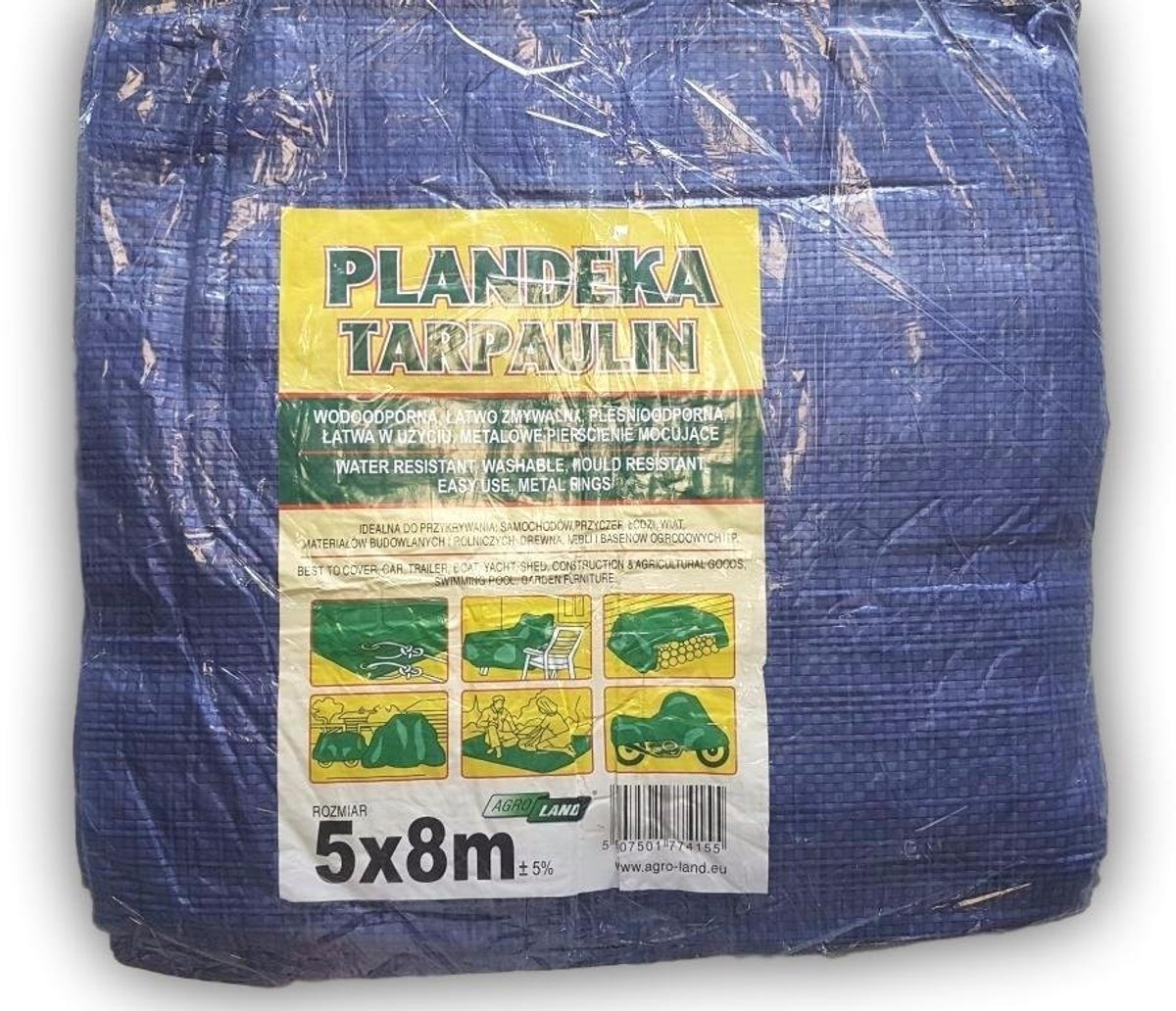 Omgoods - Tarpaulin Grondzeil 5x8m - Waterdicht en Lichtgewicht Bescherming