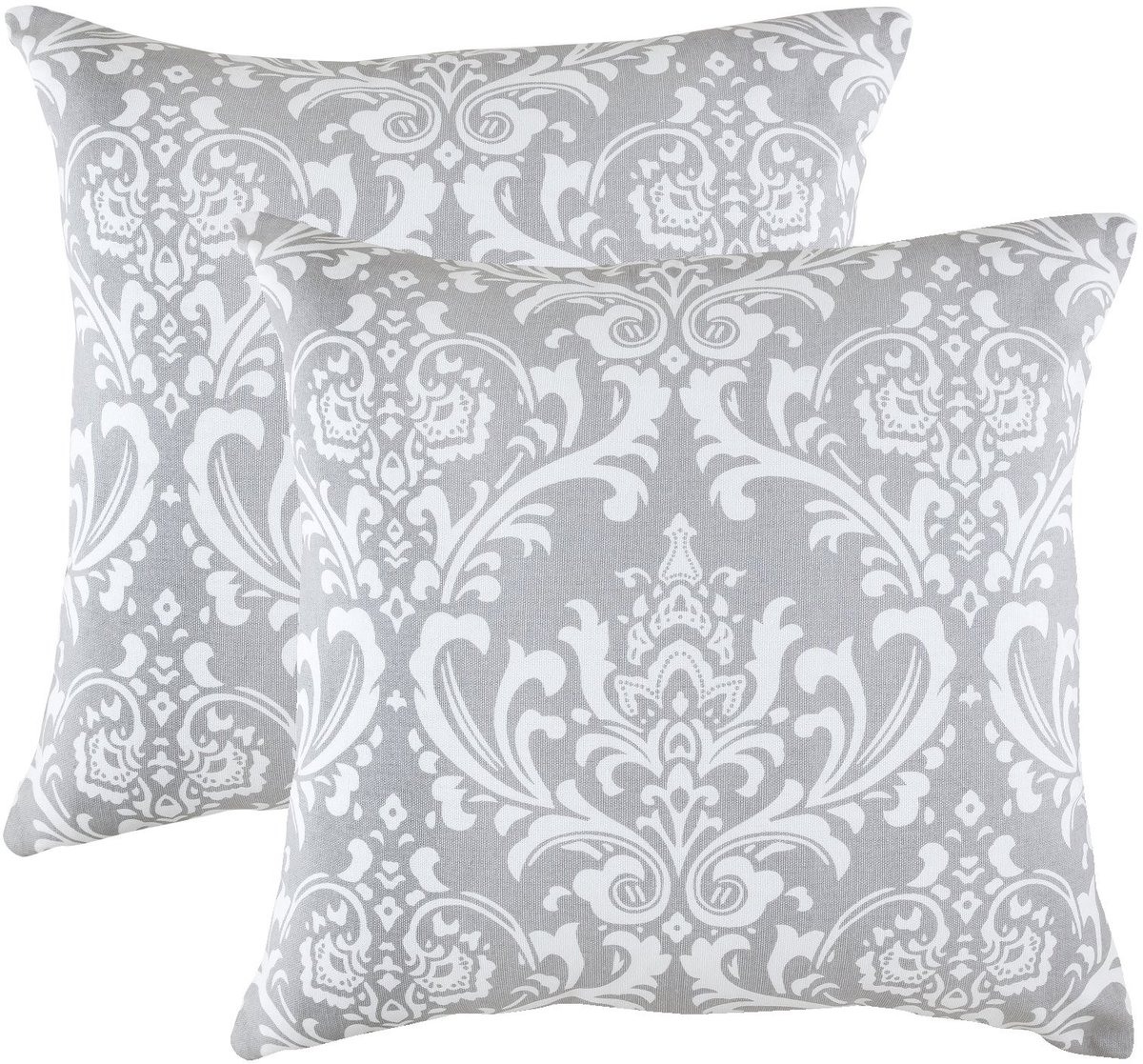 Omgoods - Decorative Pillowcase Set van 2 - Damask Design 100% Katoen 55x55 cm
