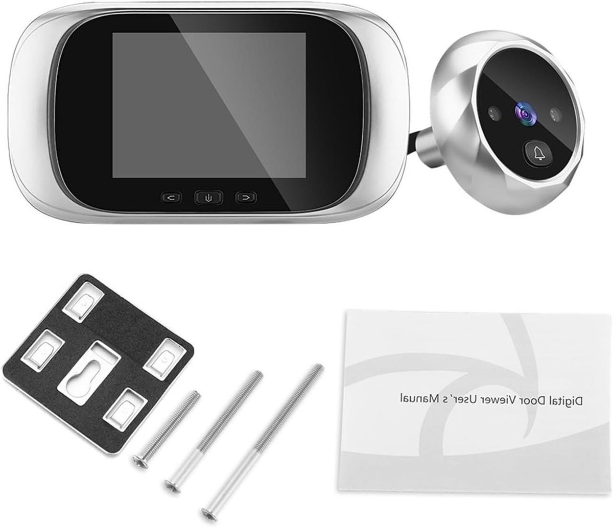 Digitale Deurbel - Kijkgaatje Camera - Beveiliging Thuis - Nachtzicht Functie - 2.8 Inch Scherm - Zilver