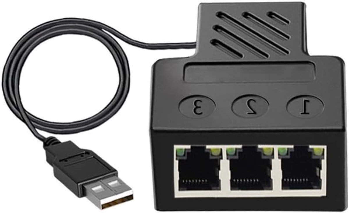 Netwerkkabel Splitter - Ethernet Verdeler - Netwerk Uitbreiding - Stabiele Verbinding - 08 meter - Zwart