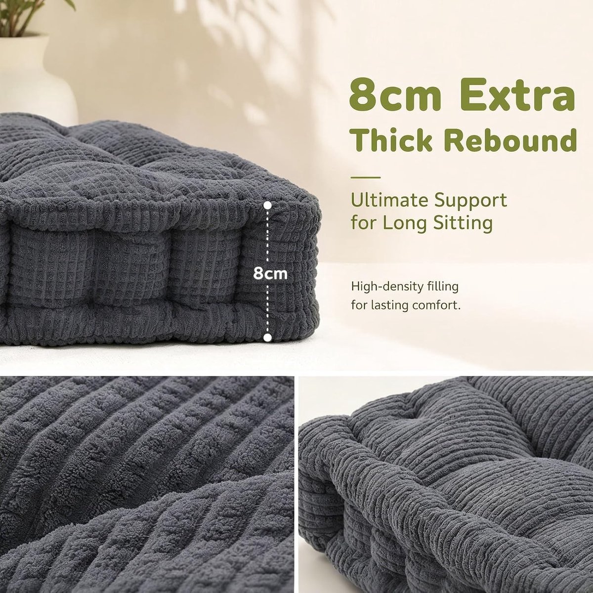 Set van 2 Buiten Zitkussens 40 x 40 cm - Tuin, Keuken en Eetkamer Stoelkussens - Comfortabele Kussens voor Binnen en Buiten Gebruik