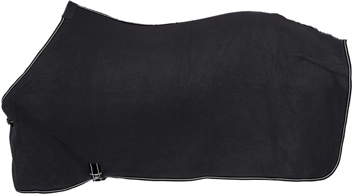 SnelShoppen - Zachte fleece deken voering/laken, zwart, medium, verstelbare gespvoorkant, fleece schoftbescherming, warme deken voor extra warmte, ide