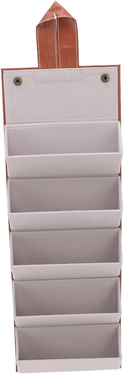 SnelShoppen - Zonnebril Organizer Box - PU Leer 5 Slots Vouwbare Meerdere Pairs Brilopslagdoos Multifuntioneel - Makkelijk te Ophangen Reiskoffer voor