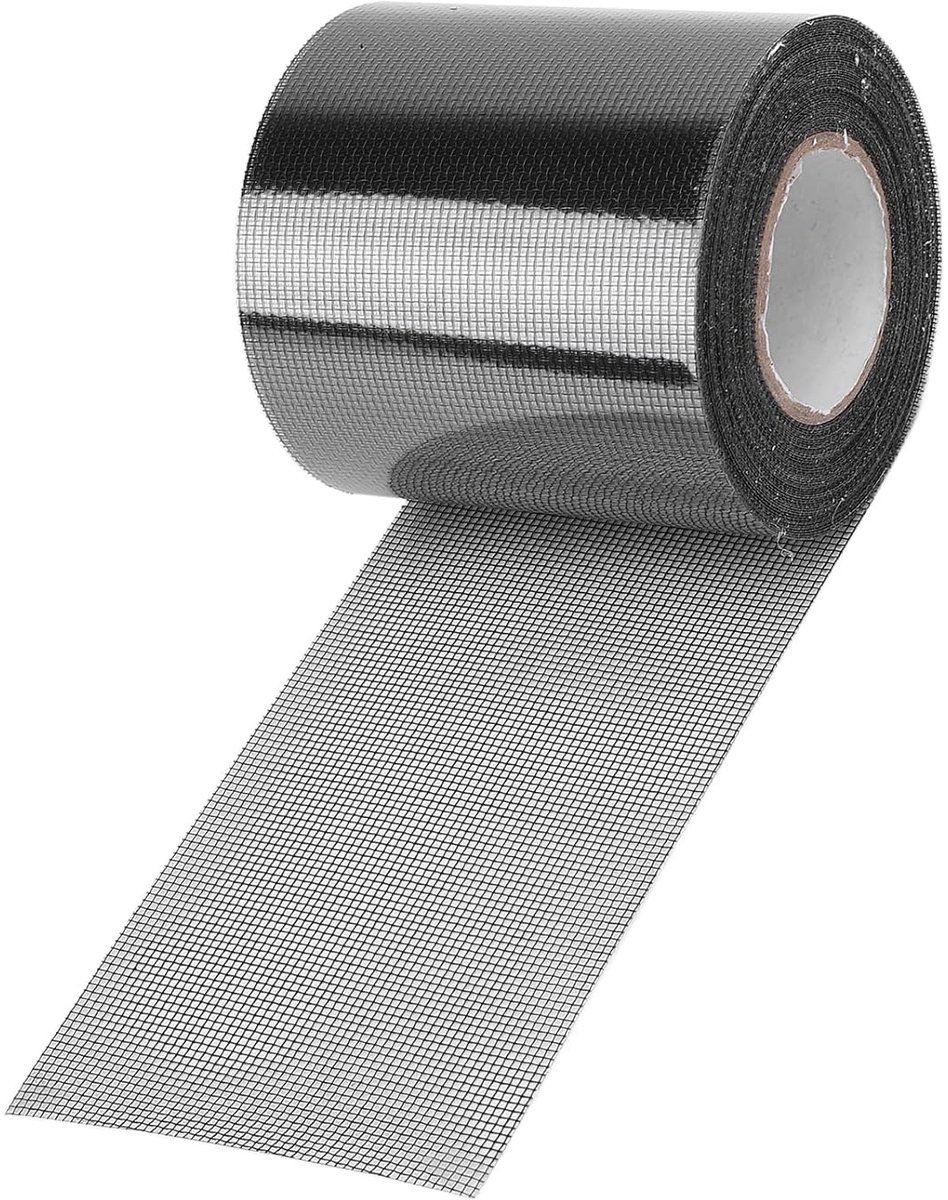 SnelShoppen - Repair Tape Voor Gaas 80mm X 9.15M Zelfklevende Reparatietape Voor Raamgaas, Tenten, Camping, Zwart