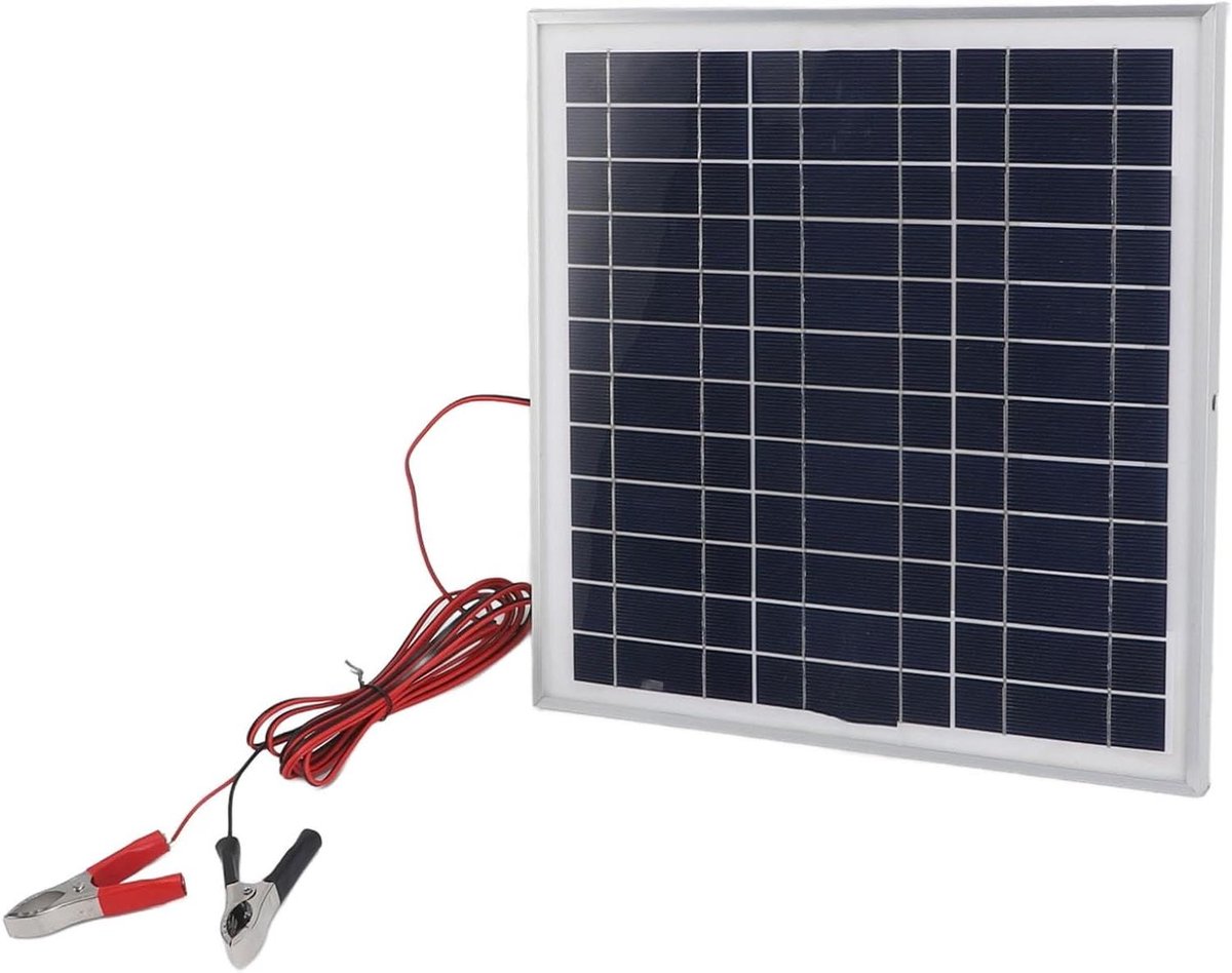 Draagbaar Zonnepaneel - Monokristallijn Paneel - Buiten Opladen - Duurzaam Aluminium Frame - 50W - Zwart