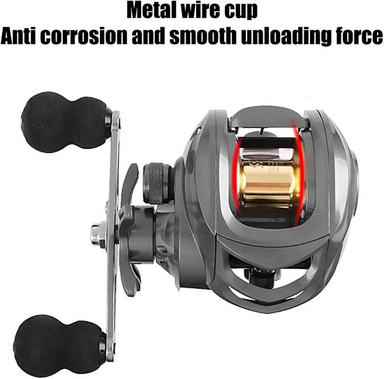 Vismolen - Linkerhand - 10kg Remkracht - Visrol - Vrijloopmolen - Spinmolen - Gladde Visserij Reel - Voor Zoet- en Zoutwater - Bait Cast Reel Combo voor Starters Visgere — afbeelding 3
