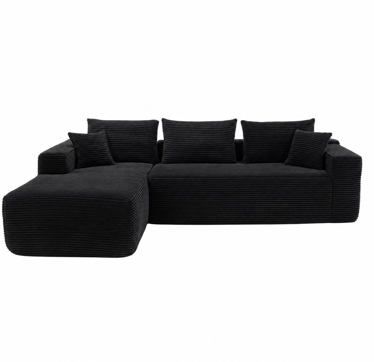 Hoekbank 265 × 170 cm – Modulaire L-vormige Bank – Velvet Lounge Bank – Geen Montage – Inclusief Kussens