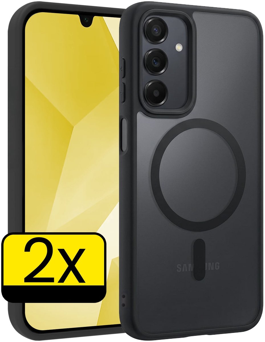 Hoesje - 2 Stuks - Geschikt voor Samsung Galaxy A16 - Magsafe Compatible - Sterk & Shockproof - Back Cover - Shock Proof Case - Telefoon Hoes - Telefoonhoesjes - Zwart