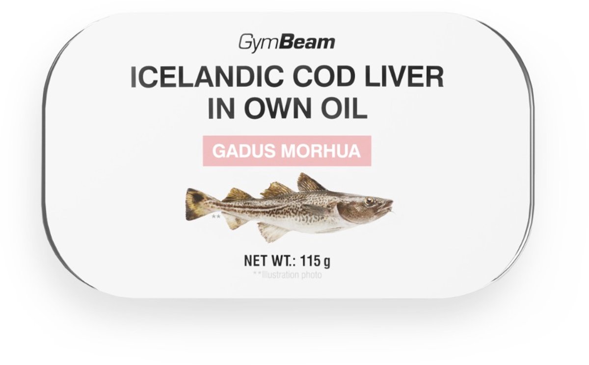 GymBeam IJslandse Kabeljauwlever in Eigen Olie 115 g