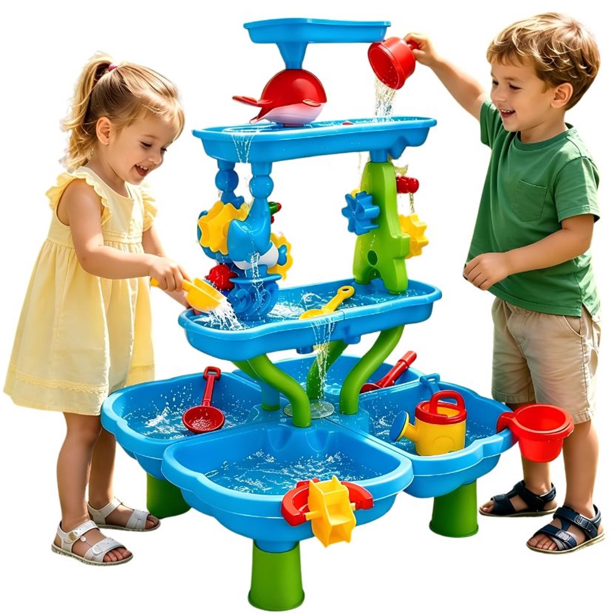 JCP® Watertafel - Watertafel Speelgoed - Zand en Watertafel - Veelkleurig - 40cm x 30cm x 18cm