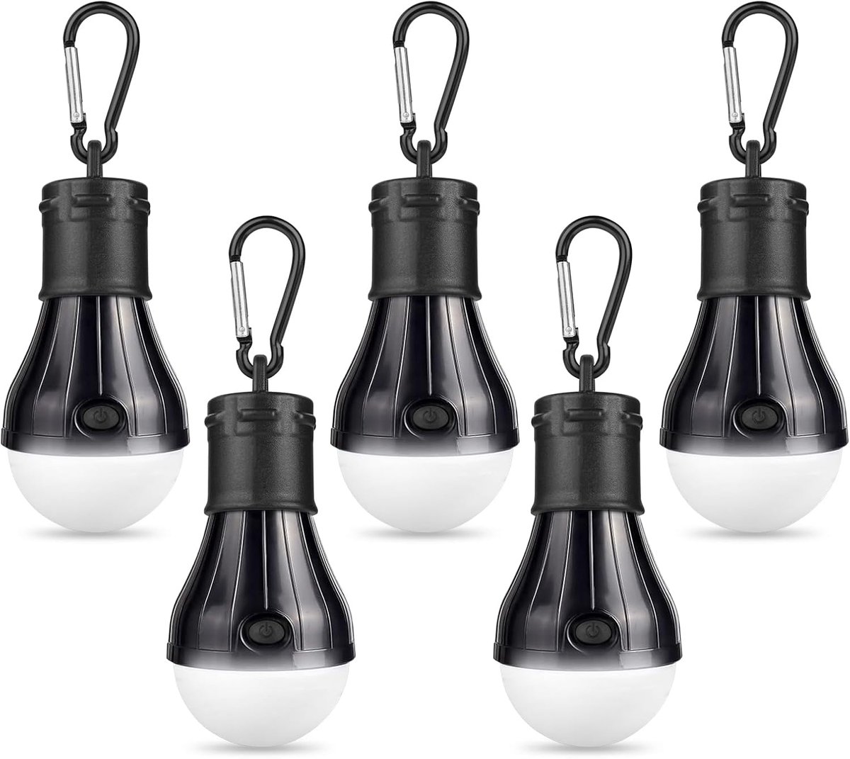 Campinglamp 5 stuks LED - Draagbare lantaarn met haak - Waterdichte noodverlichting - Ideaal voor camping - SnelShoppen