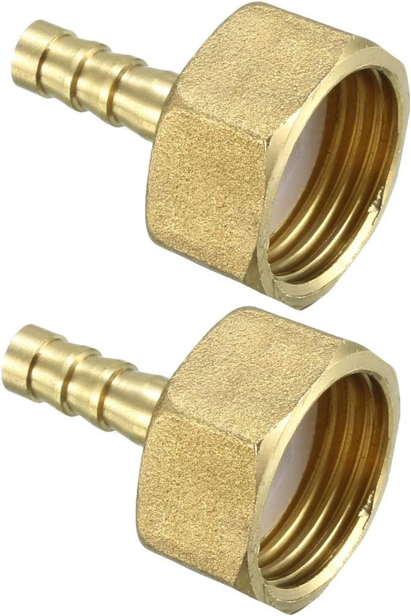 sourcing map messing tuit buisverbinder steeknippel adapter 6mm x 1/2 PT bus buis 6mm x 1/2 PT, 2 Pack