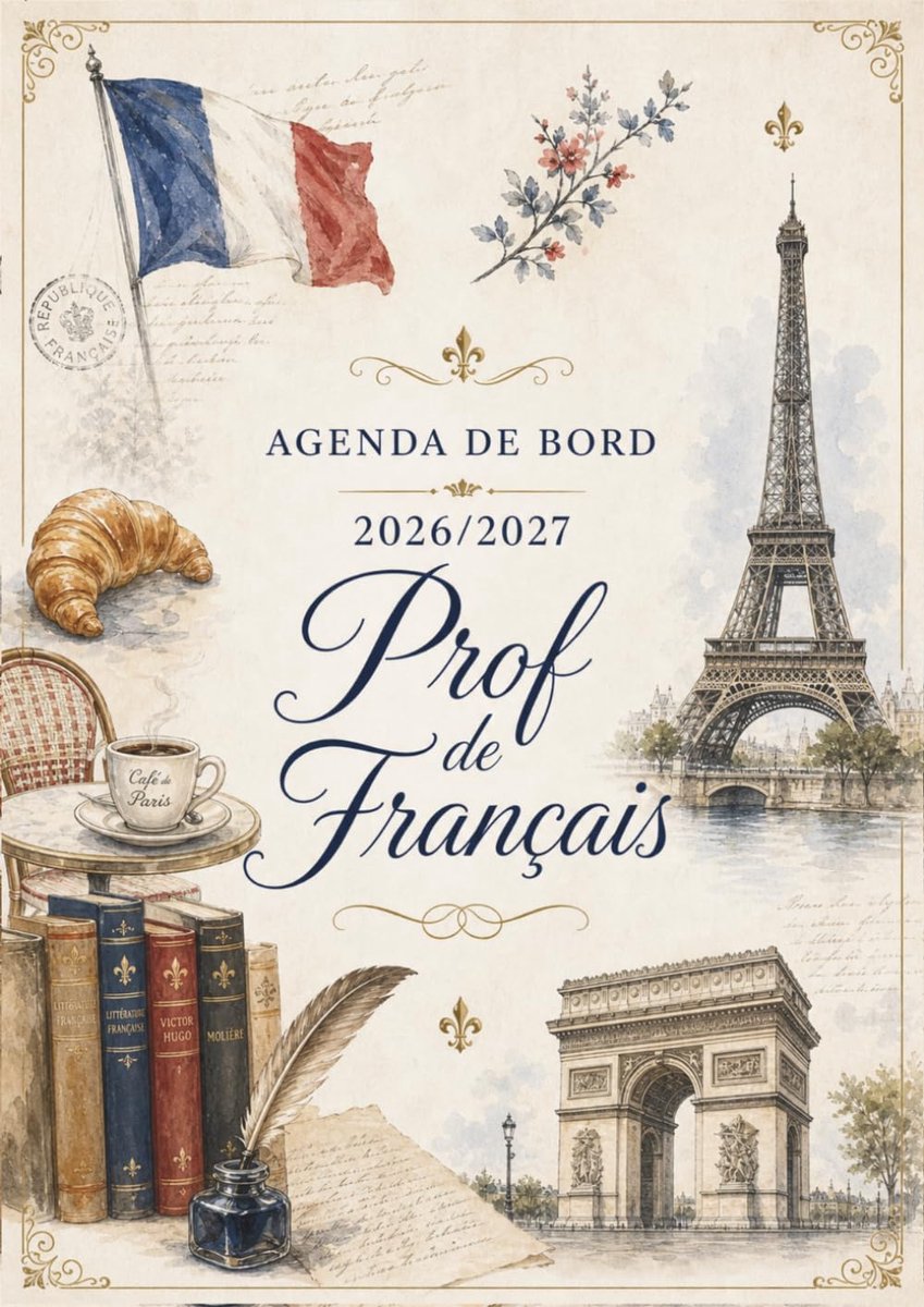 SnelShoppen - Agenda de Bord 2026/2027 Prof de Français | Cahier Relevé de Notes 15 Klassen | A4 Format | Planificateur de Cours en Hebdomadaire | Per