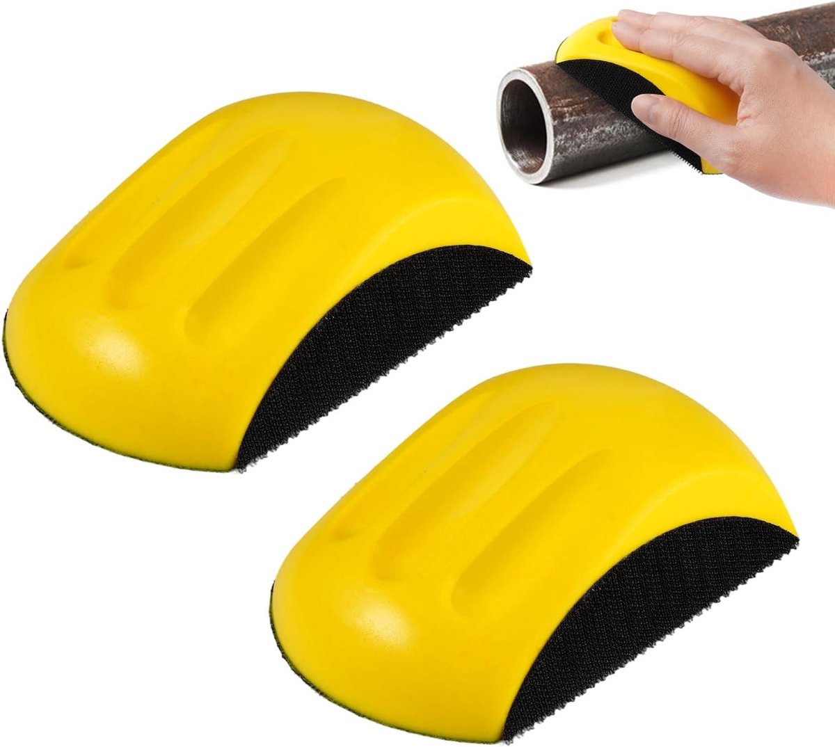 Muisvormig schuurblok 5 inch - set van 2 - geel - ideaal voor houtbewerking - ShopVlot