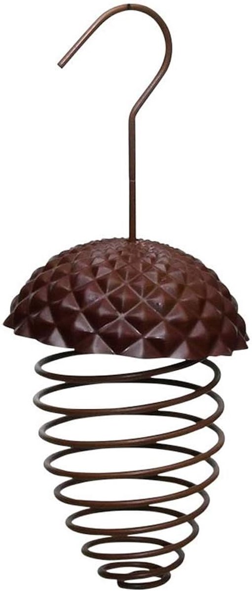 Vogelspring acorn - bruin gietijzer - met ruime ophanghaak - ideaal voor vogelvoeding - SnelShoppen