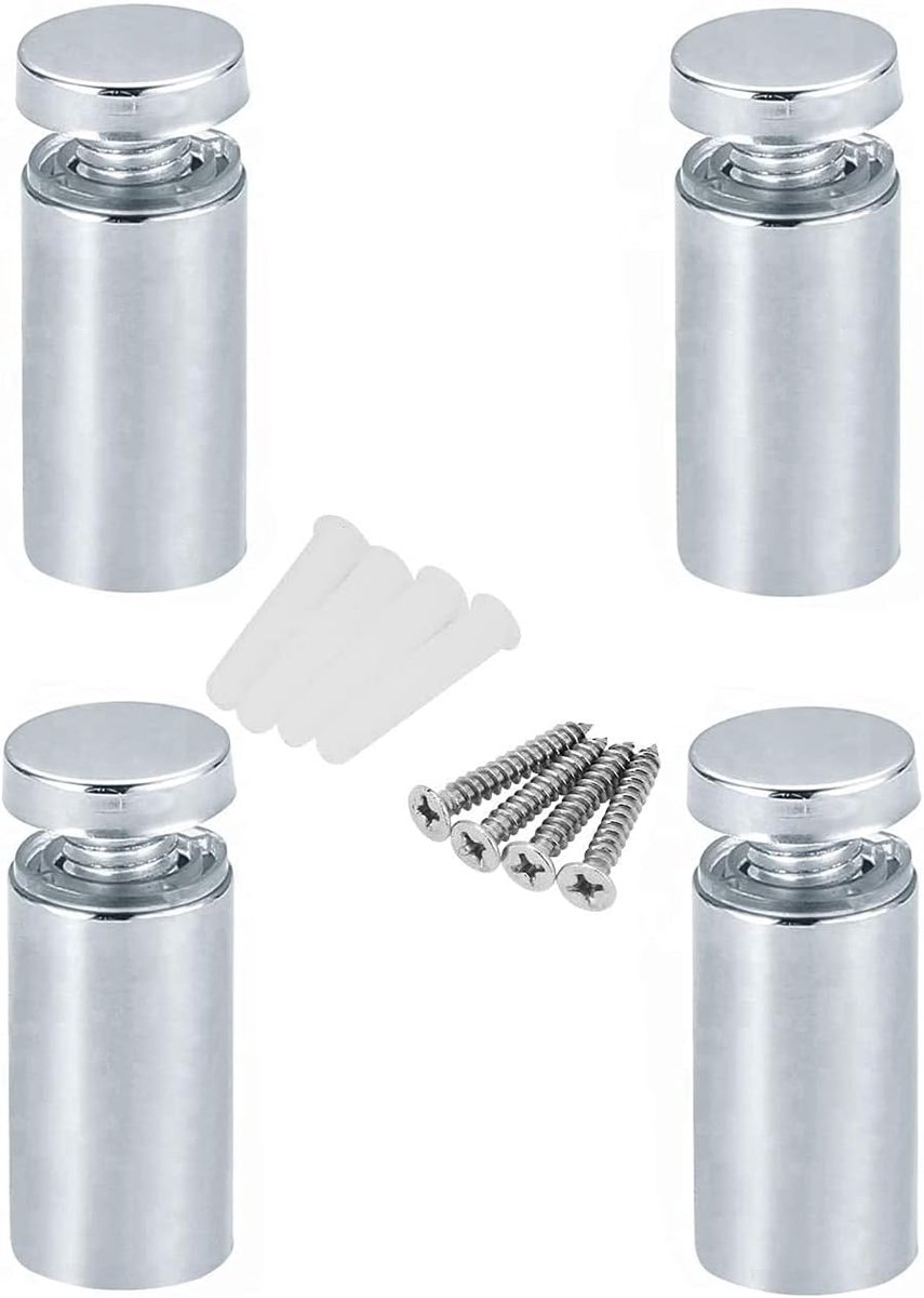 4 stuks 20x12mm Afstandhouders voor Schilderen Schilderhouders Afstandschroeven Afstandhouders Roestvrij Staal Reclameschroef Glas Standoff Houder voor Glas/Spiegel/Nägel